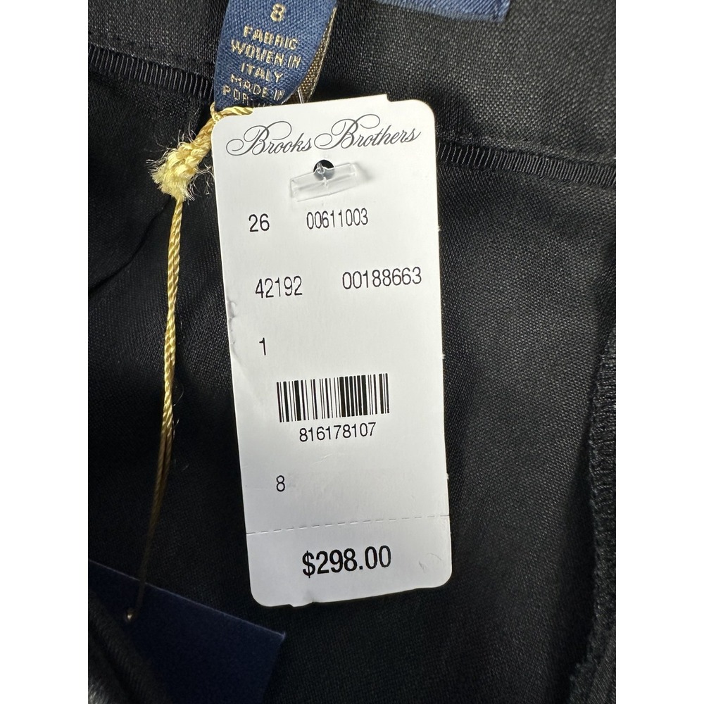 Brooks Brothers Pants Slacks Womens 8 Black Linen Old Money Minimalist New - Picture 9 of 12